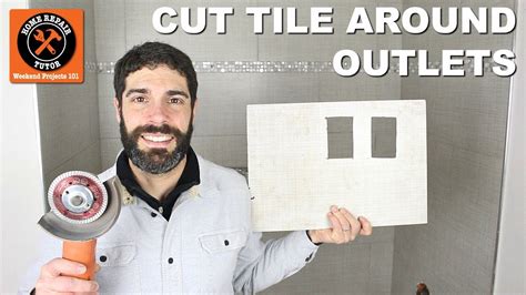 how to cut tiles around outlets